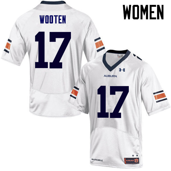 Women Auburn Tigers #17 Chandler Wooten College Football Jerseys Sale-White - Click Image to Close